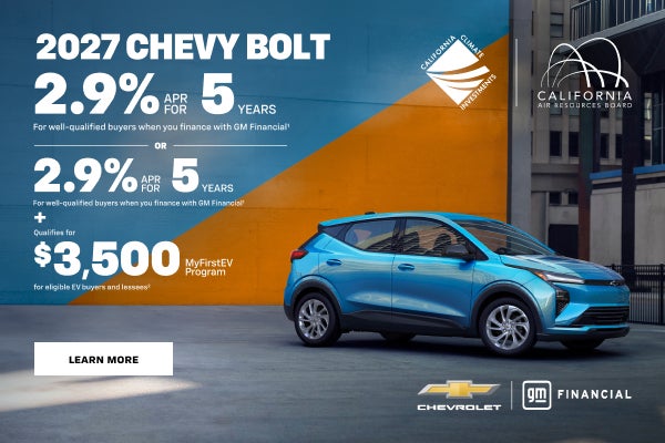 2027 Chevy Bolt. 2.9% APR for 5 YEARS For well-qualified buyers when you finance with GM Financia...